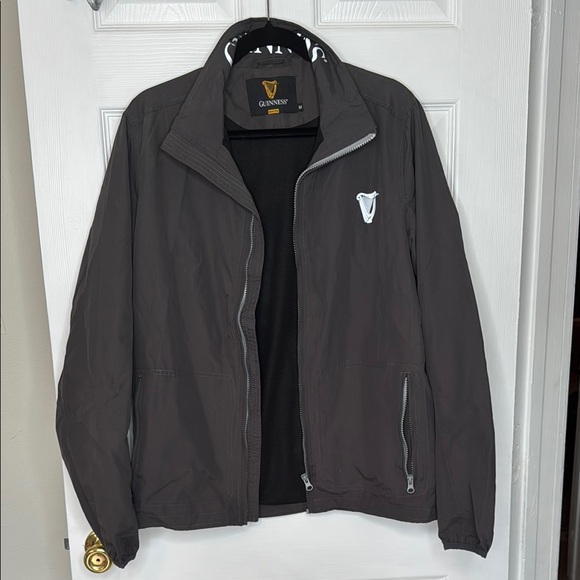 Guinness Ireland Harp Grey Windbreaker Jacket w/ 2 zip...